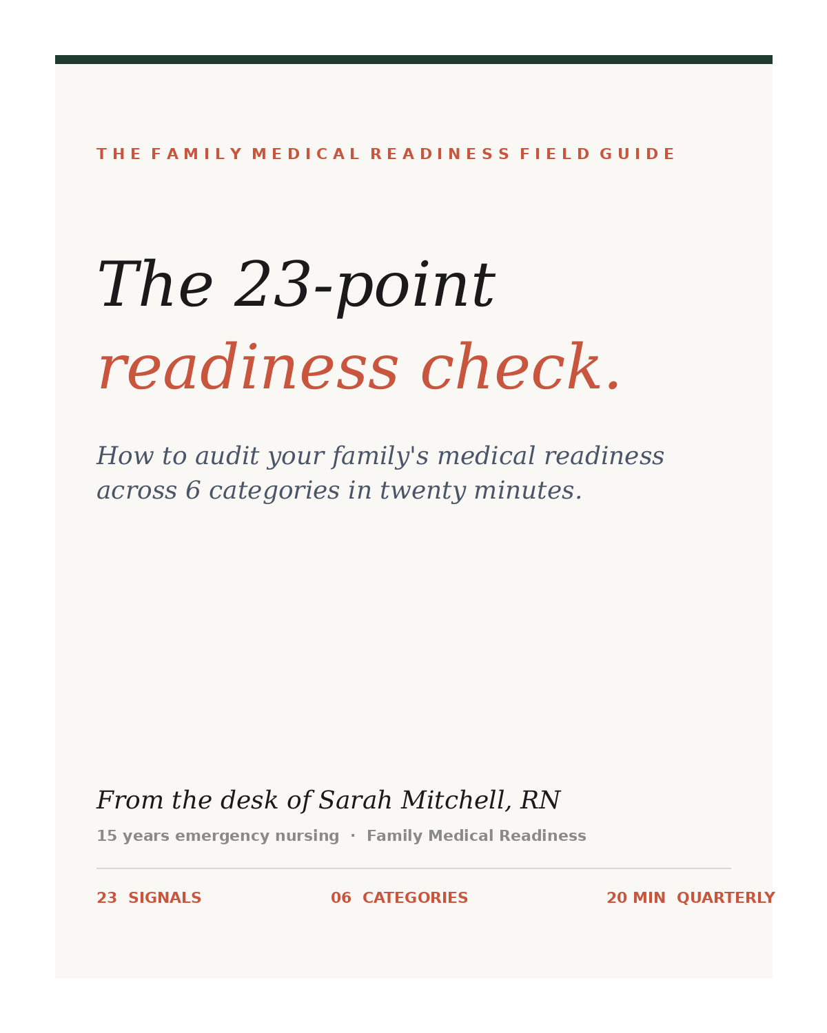 The 23-Point Family Medical Readiness Check guide